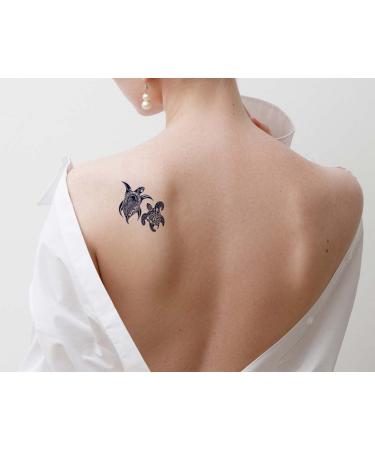 Ocean-Inspired Temporary Tattoo - Long Lasting Navy Blue Turtles Design for Adults - 4 Sheets - Buy Online on SooperMarket.com
