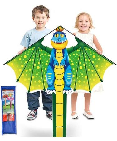 Dinosaur Kite for Kids Ages 3-12 | Easy-to-Fly Beach Kite with Handle and 328FT String - Buy Online on SooperMarket.com