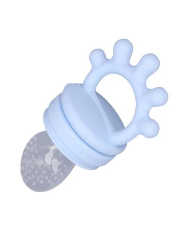 Baby Fruit Feeder Baby Food Feeding Toy Silicone Washable Teething for Meat (Light Blue)