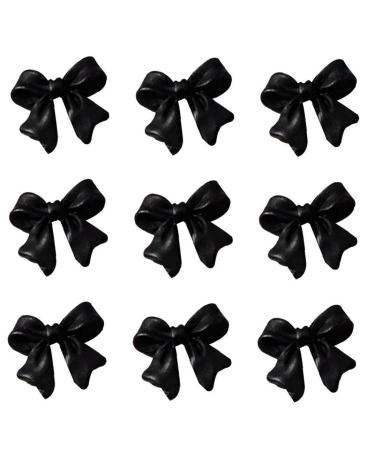 50pcs Bow Resin Nail Art Decorations 3D Bowknot Nail Charm Orament Manicure Design Jewelry DIY Accessories Black
