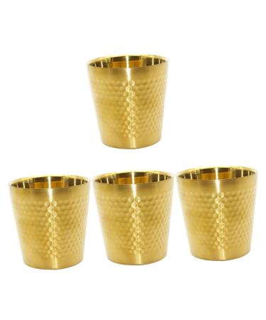 Angoily tools 4 pieces of shaving bowl shaving-soap cup shaving cup made of stainless steel stainless steel shaving shaver shovel cup of razor n shaving stainless steel 304 man face mask goldenx4stk 7.1x7cmx4pcs