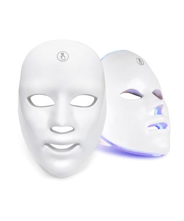 LED face mask photon therapy mask wireless 7 color LED mask skin rejuvenation facial mask for face anti-aging whitening reduced pimples (a)