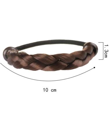 Wig Hair Rings Braided Faux Hair Ponytail Holders Hairpiece Hair Band Woman Elastic Rubber Bands Ponytail Wrap Hair Accessory For Girls(Brown) 1.3*10cm style2 - Buy Online on SooperMarket.com