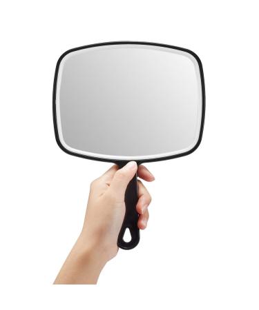 OMIRO Hand Mirror Black Handheld Plain Mirror with Handle Square M M (Pack of 1)
