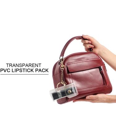 Buy Clear PVC Fashion Keychain Lipstick Holder | Stylish Outdoor Lipstick Sleeve Keychain - Buy Online on SooperMarket.com