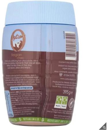 Options Choc-O-Lait 2 x 395g - Gluten Free- Smooth Belgian Chocolate - Rich & Creamy - Certified by Rainforest Alliance - Buy Online on SooperMarket.com