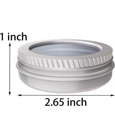 2 Ounce Aluminum Tin Jar 60ml - 20 Pcs Refillable Clear Top Screw Lid Round Container for Cosmetic Lip Balm Cream - Buy Online on SooperMarket.com