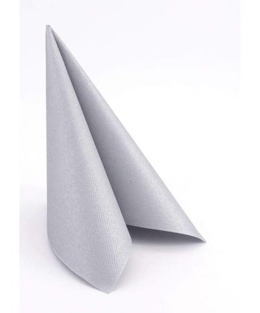 Buy 50 Silver Airlaid Napkins - Fabric-like Quality 33x33 cm | Ideal for Events & Dining - International Shipping Available - Buy Online on SooperMarket.com