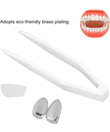 Fake Gold Teeth Grills For Your Teeth Plating Teeth Brace Fashionable Metal Teeth Decoration Jewelry For Halloween Party (Silver) - Buy Online on SooperMarket.com