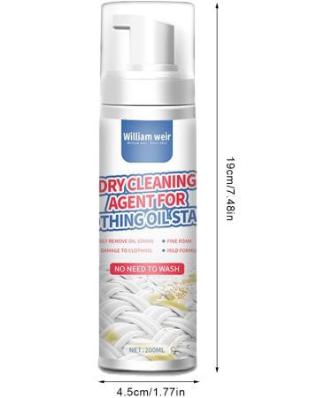 Evember Dry Cleaning Spray For Clothes 200ml Dry Foam Cleaner Downwear Dry Cleaning Agent OneWipe To Cleaning Wash Free Spray For Furniture Fabric Cleaner Safe On Clothes - Buy Online on SooperMarket.com