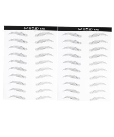 Gogogmee 2 Pairs 4d Imitation Eyebrow Makeup Brow Sticker Simulation Eyebrow Disposable 3d Makeup Tools