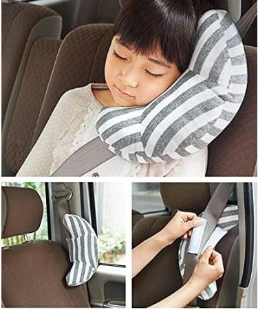 Soft Comfort Car Seat Belt Cover for Kids | Safety Shoulder Pad & Neck Support | Grey Stripe | Universal Fit for Boys & Girls - Buy Online on SooperMarket.com