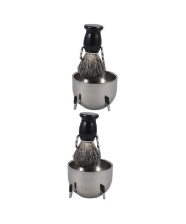 2 Sets Beard Brush Set Male Shaving Brush Tool Beard Care Supplies Manual Shave Brush Professional Shaving Brush Portable Shaving Brush Shaving Supply Man's Shaving Supplies