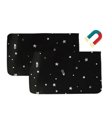 ZATOOTO Car Sun Shades Magnetic- Car Curtain for Baby/Kids Car Window Privacy Blackout Black(2 PCS) 50*78cm Black star