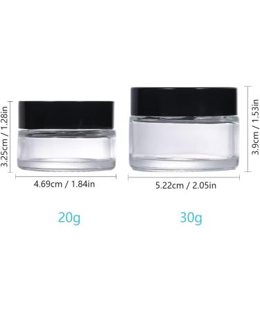 6 x 20ml Refillable Glass Cosmetic Containers - Empty Travel Doses with Screw Caps for Powders Lotions & Creams - Buy Online on SooperMarket.com