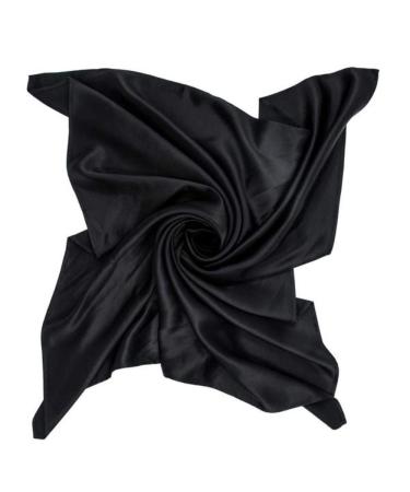 Mulberry Park Pure 19 Momme Silk Head Scarf Bandana - Prevent Frizz, Maintain Hairstyle, and Support Hair Regrowth - 36 Inch Square Black - Buy Online on SooperMarket.com