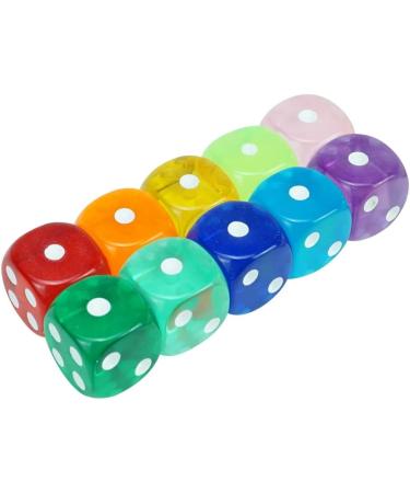100pcs 16mm Rounded Translucent Game Dice Set with Blue Bag - Perfect for Yahtzee, Tenzi, Farkle, DND, MTG, RPG - Ideal for Math Teaching - Buy Online on SooperMarket.com