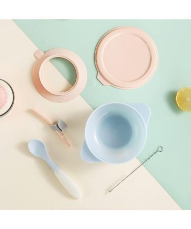 Kyraton Baby Bowls | Suction Bowls with Straw and Spoon | Unbreakable & Reusable | Light Blue | Slip Resistant & Durable - Buy Online on SooperMarket.com