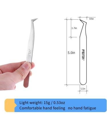 Buy Volume Eyelash Extension Tweezers - FEITA Professional Precision Angled & Pointed Tip - Ideal for International Shipping - Buy Online on SooperMarket.com