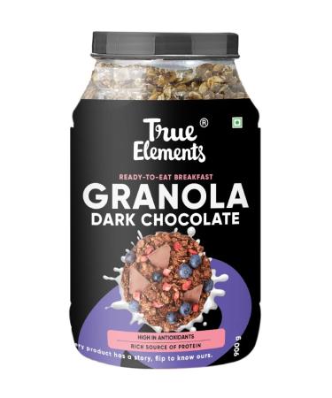 True Elements Chocolate Granola 31.74 Oz - With Dark Chocolate, Almonds & Cranberries | Granola for Breakfast | Healthy Food | 100% Whole Grain Cereal