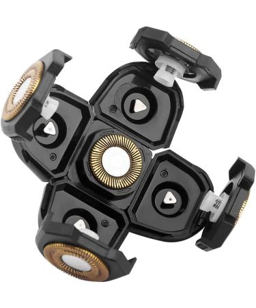 Replacement Shaver Blade Heads - 5 Heads Electric Razor for Beard & Face - Easy Install (Black+Gold) - Buy Online on SooperMarket.com