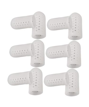 BESPORTBLE 6 Pairs/12pcs Silicone Gel High Heel Protectors Gel Toe Caps for Running Fingertip Protectors Gel Toe Sleeve Protection Tools Big Toe Anti-wear Protective Sleeve Protective Case White 4.5X2.1 cm