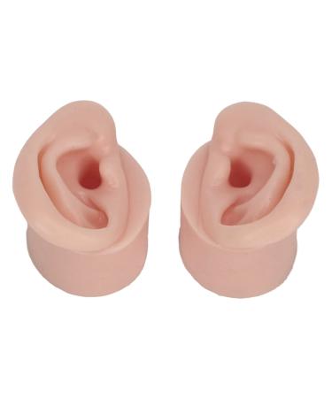 Silicone Ear Model Silicone Body Parts Left and Right Soft Flexible Model Fake Ear Piercing Practice Ear Model Simulation Silicone Ear Mold for Jewelry Display Teaching Tool (2)