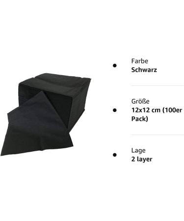 Sellaviva Black Cocktail Napkins - 1/4 Fold 2-Layer Pulp 24x24cm - 100 Pieces for Parties BBQs & Celebrations - Buy Online on SooperMarket.com