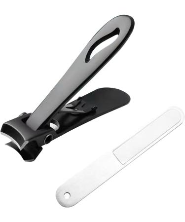 Nail Clippers with File Nail Clippers Set Fingernail Cutter | Professional Heavy Duty Precision Stainless Steel Nail Clippers with Nail File for Stunning Nails Home and Travel Black - Buy Online on SooperMarket.com