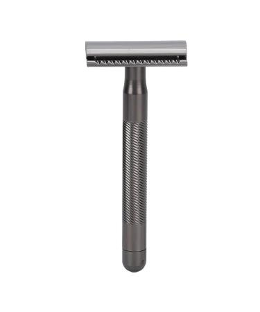 Double Edge Safety Razor for Men - Portable Zinc Alloy Brass Handle Shaving Razor | Perfect Birthday Gift | Home Salon Essential (Black) - Buy Online on SooperMarket.com