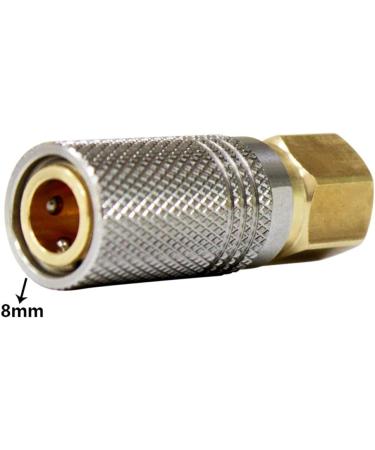 Paintball PCP 1/8" NPT Female Thread Coupler HPA CO2 Air Tank Refill Connector Quick Disconnect Quick Release Adapter Fitting 1/8'' NPT Female - 8mm - Buy Online on SooperMarket.com