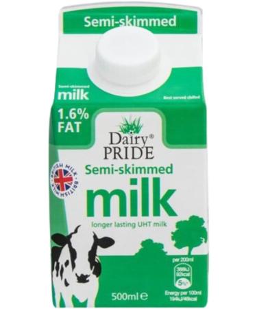 Dairy Pride Semi Skimmed Long Life Milk 500ml Pack Of 12 With Welari Thank You Card | (12 Pack) (12 x 500ml) - Buy Online on SooperMarket.com