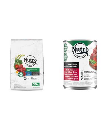 NUTRO Natural Choice Large Breed Adult Dry Dog Food & Hearty Stew Wet Dog Food Bundle Dry Dog Food + Wet Dog Food Lamb 13.61kg Bag