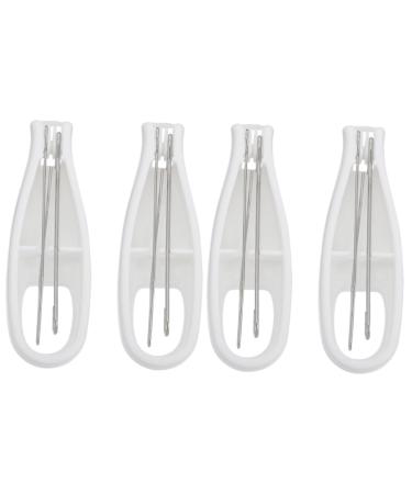 Button Hook Helper 2pcs Clothes Wearing Button Hook Dressing Assistance Tool Button Pulling Wearing Tool Fixed Button Hook 15.5X3X1.5CM White
