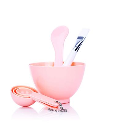 6 in 1 Pink Facial Care Makeup Cosmetic Tools Include Face Skin Care Mixing Bowl Stick Brush and Three Capacity Spoon Gauges for Lady Women DIY in Home Use
