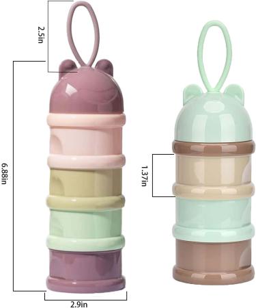 Stackable Baby Formula Dispenser with 4 Twist Lock Compartments - Light Purple - Buy Online on SooperMarket.com