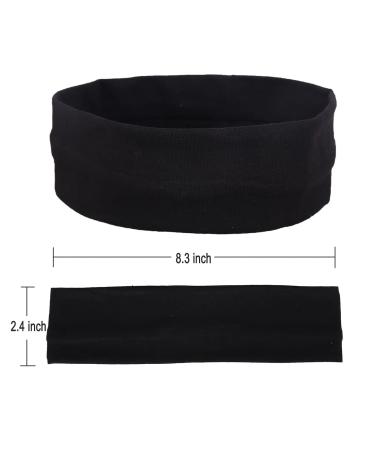 Mapofbeauty 3 Pack Yoga Headbands - Stretchy Cotton Hair Wraps for Sports & Exercise (Black White Dark Gray) - Buy Online on SooperMarket.com