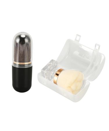 Zetiling Thickened Die Cast Makeup Brush Set - Ergonomic Handle Soft Bristles Black Capsule Shape Cheek & Face Cosmetic Tool with Storage Case - Versatile Application - Buy Online on SooperMarket.com