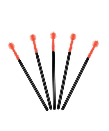 50PCS/PACK Disposable Silicone Eyelash Brush Mascara Wands Applicator Eyebrow Brush Eyelash Extension Supplies Makeup Tools(Spherical Shape) spoolie brushes