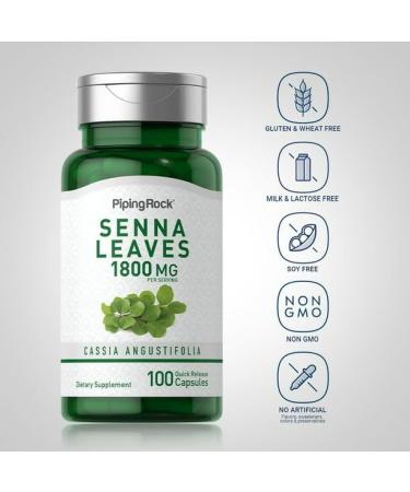 LLK Senna Leaves 450mg Capsules - 100 Quick Release, Non-GMO & Gluten Free - Buy Online on SooperMarket.com
