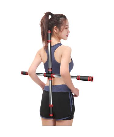 CALIDAKA 2pcs Yoga Sticks Stretching Tool, 31.5inch Posture Correction Sticks with Stick Buckle, Yoga Stick Open Shoulder, Posture Correction Straight Back Straighteners