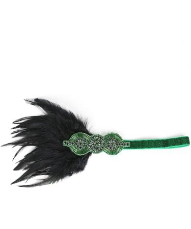 HAPINARY Feather Headdress Vintage Hairband Hair Band Headdress for Party Hairband Party Headdress Hijab 1920s Headband Dance Headpiece Turban Party Headwear Bride Accessories Prom One Size Green - Buy Online on SooperMarket.com