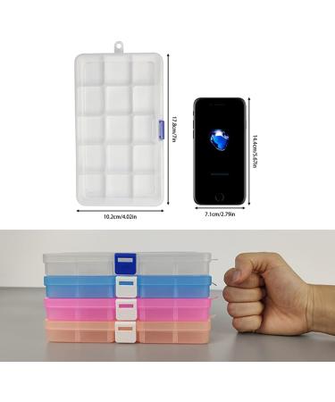 DUOFIRE Adjustable Plastic Organizer Container Storage Box with 15 Grids - 4 Pack, Ideal for Jewelry, Beads, Earrings, Fishing Hooks, Small Accessories - Buy Online on SooperMarket.com