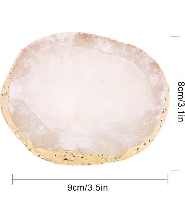 Polish Mix Palette Resin Nail Art Palette Paint Drawing Color Dish Golden Edge Resin Stone Paint Drawing Color Dish Manicure Nail DIY Tool(White) - Buy Online on SooperMarket.com