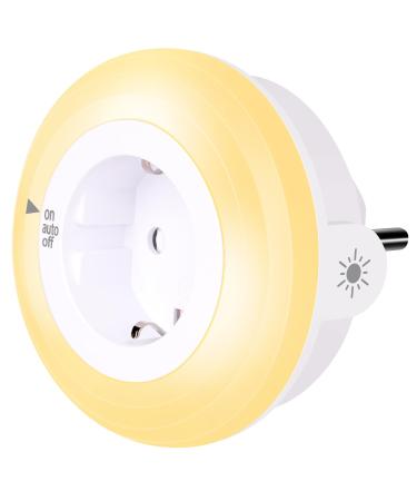 Emotionlite night light socket with twilight sensor LED night lamp children protect socket brightness sensor car/on/off with light sensor 4 brightness adjustable warm white 2700k 1 piece 3000k