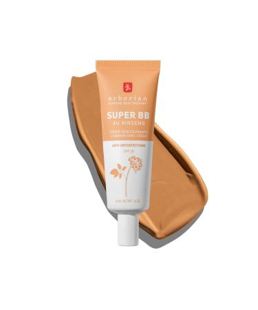 Erborian - Super BB Cream with Ginseng - High Coverage Tinted Face Care Anti-Imperfections - Corrector and Complexion Perfector - SPF 20 Sun Protection - Korean Cosmetics Dor 40 ml