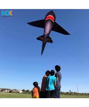 HENGDA Shark Kite - Easy to Assemble and Fly | for Kids and Adults | Beach, Park, Yard | 49x53in Black - Buy Online on SooperMarket.com