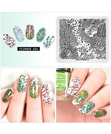 Flower Girl Nail Art Stamping Plate - Multi-Pattern Stencil Print Image Tool FL014 - Buy Online on SooperMarket.com