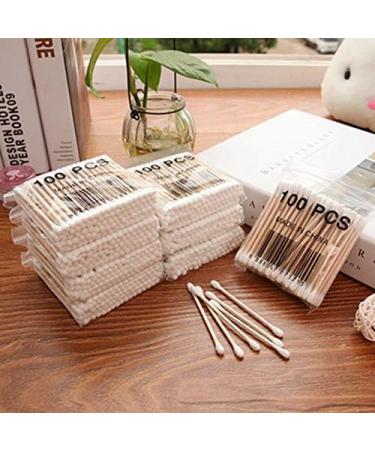 Greatangle-UK 100pcs Cotton Swabs - Wooden Handle Double Head Makeup Sticks | High-Quality Cotton Swab for Beauty & Personal Care - Buy Online on SooperMarket.com
