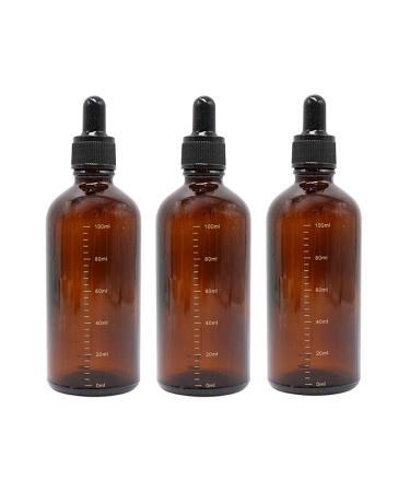 Vasana 3 emptiness refillable amber glass bottles for essential oils with black drip closure for cosmetics elite liquid container. Amber colors (orange) - YPK60828amber 100ml /3.4Oz